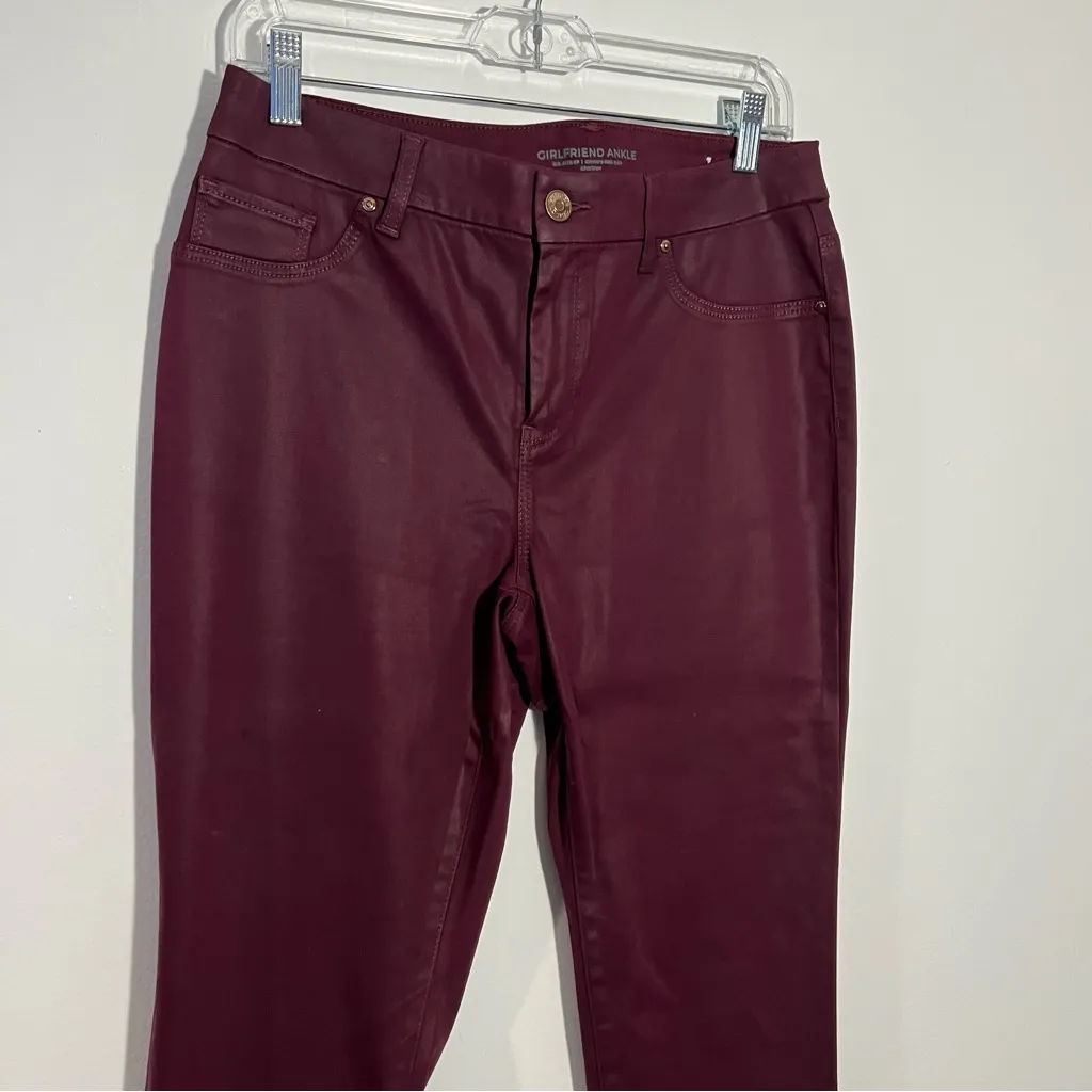 Chico's So Slimming Coated‎ Girlfriend Ankle Jeans Size 6 Petite Chico's 0.5P - Image 4