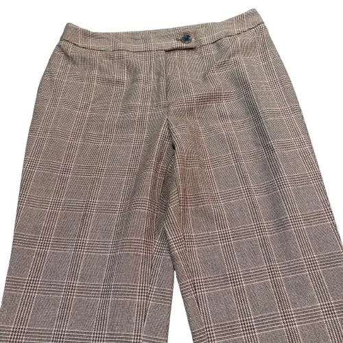 Jones New York Brown Plaid Flare Leg Pants Dark Academia Wool Blend Size 8 - Image 2