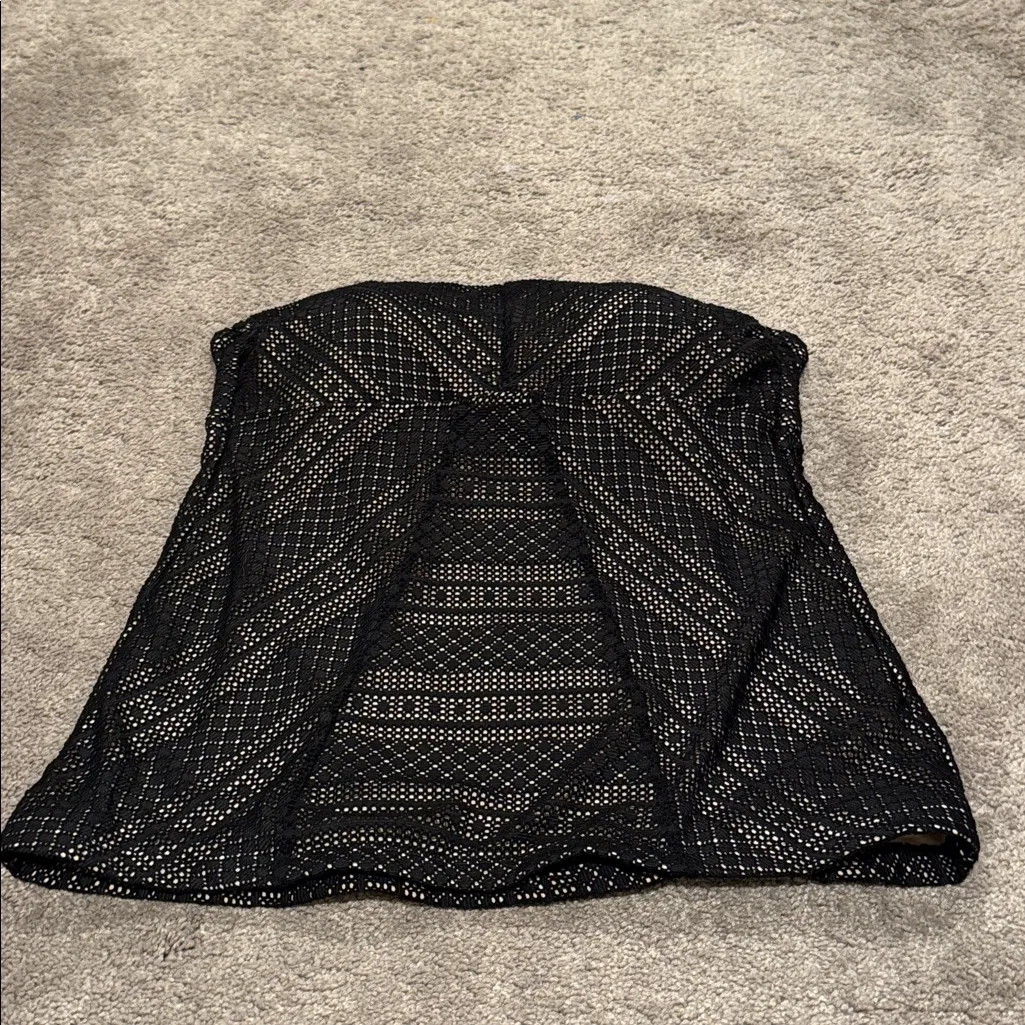 Alex Marie Fit Solution Black/Cream Two Piece Tankini & Skirt Swim Set SIZE M - Image 2