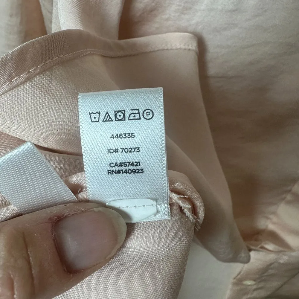 LOFT Silky Blush Pink Button Up Blouse Size Medium Button Down Top - Image 7