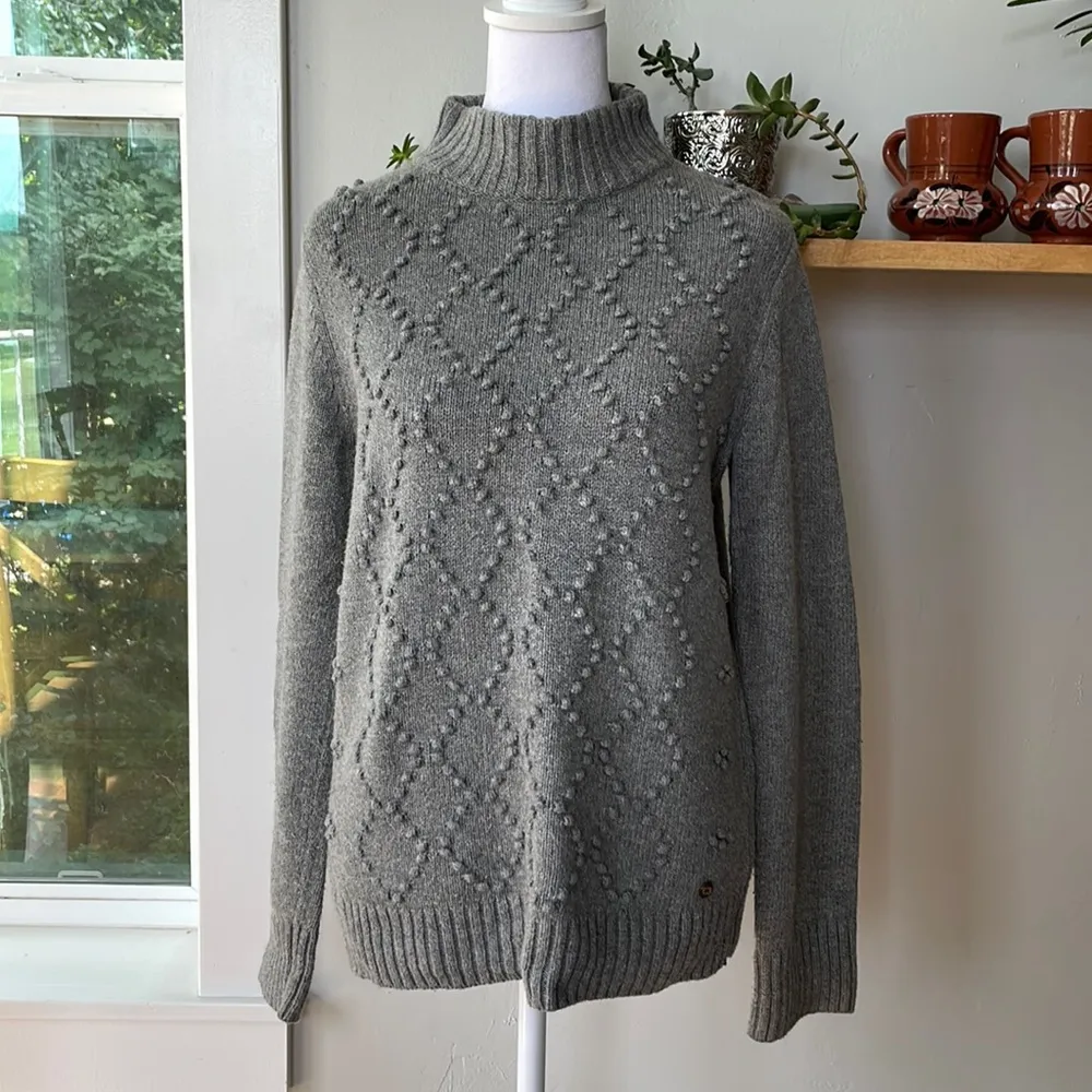 Levi's Levi’s Gray Mockneck Bobble Cotton Sweater Size Medium - Image 6