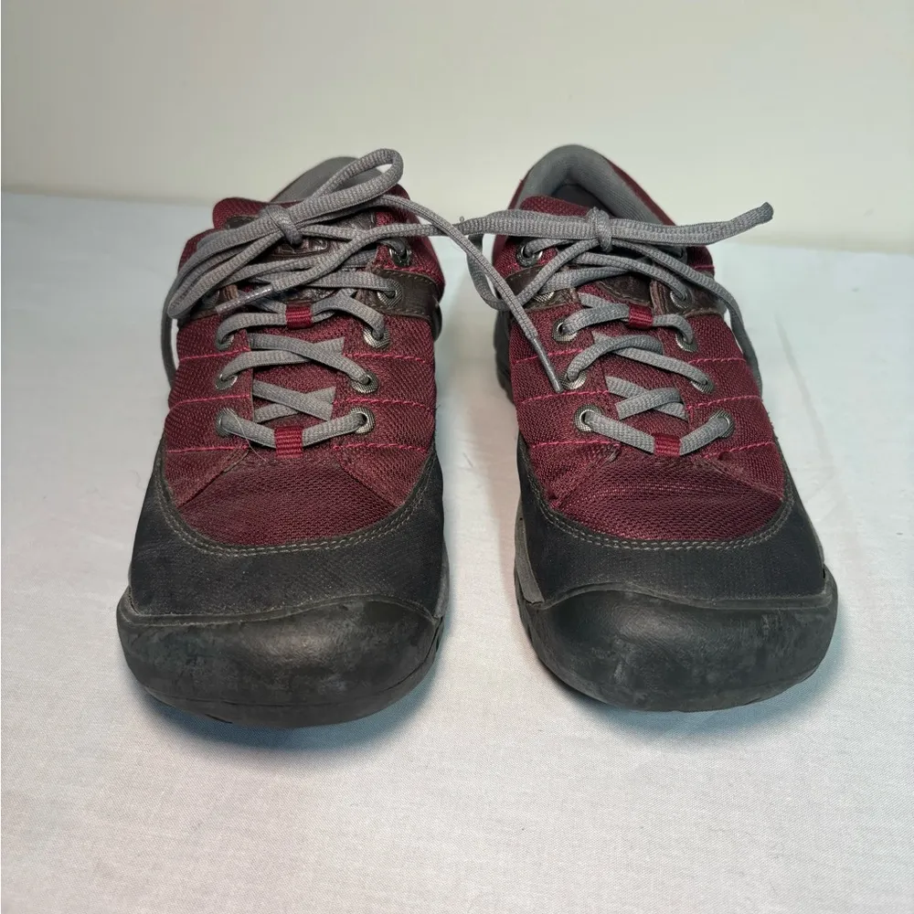 KEEN Dry Burgundy Lace Up Shoes Womens Waterproof Hiking Sneakers - Image 2