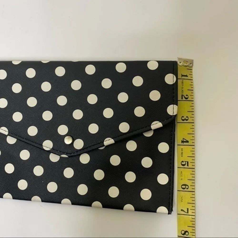 Black White Poka Dot Envelope Clutch Wristlet - Image 7