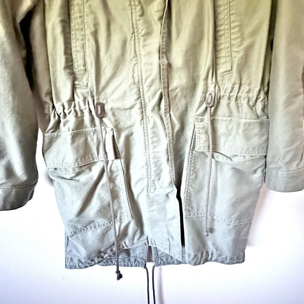 GAP | Anorak Parka Cotton Green Cargo Coat Removable Quilted Jacket | Small - Image 4