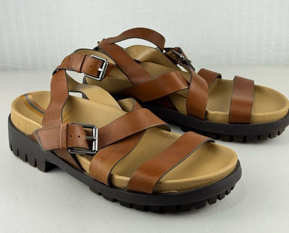 Sam Edelman Eleanora Lug Sole Dark Bourbon Brown Strappy Sandals Size 9 EUR 39 - Image 9