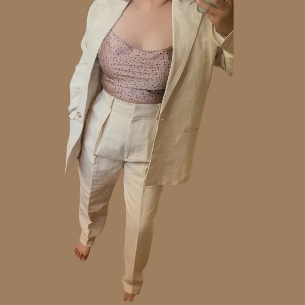Rachael Wang Oversized oatmeal blazer‎ neutral size Small Tan - Image 12