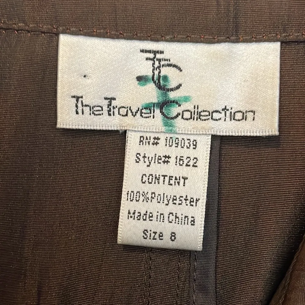 The Travel Collection Brown with Embroidered Flower Design Button Down Jacket 8 - Image 8