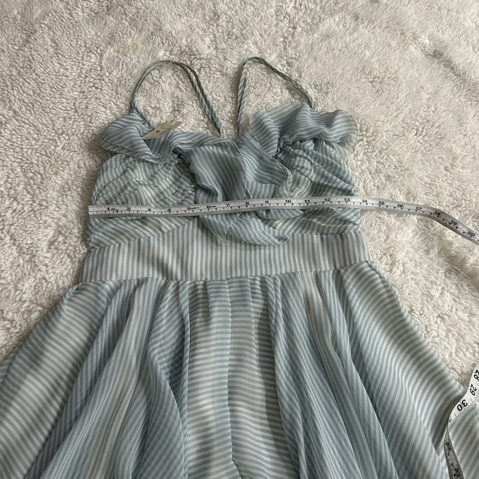 VTG Guess Womens Scrappy Blue/White Dress Sz 8 Fairy Clean Girl Whimsical - Image 4