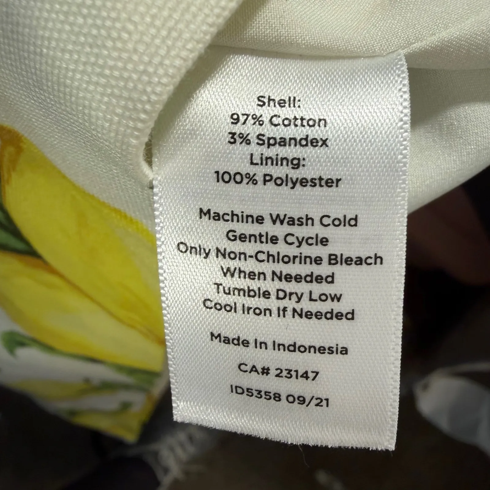Talbots Petite Lemon Print Skirt Size 8P Yellow White Cotton Stretch Lined - Image 11