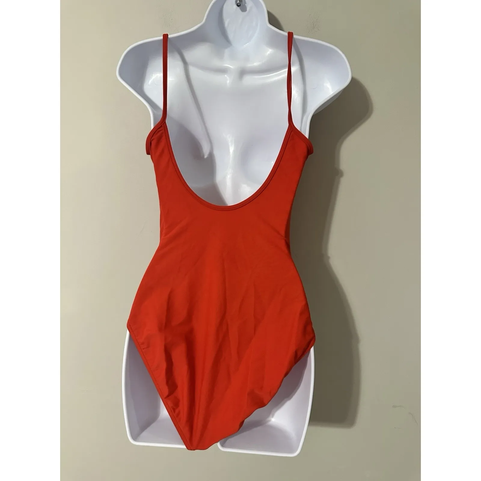 Vintage 80s 90s Oscar de la Renta Red Ruffle One-Piece Swimsuit Size 12 - Image 4