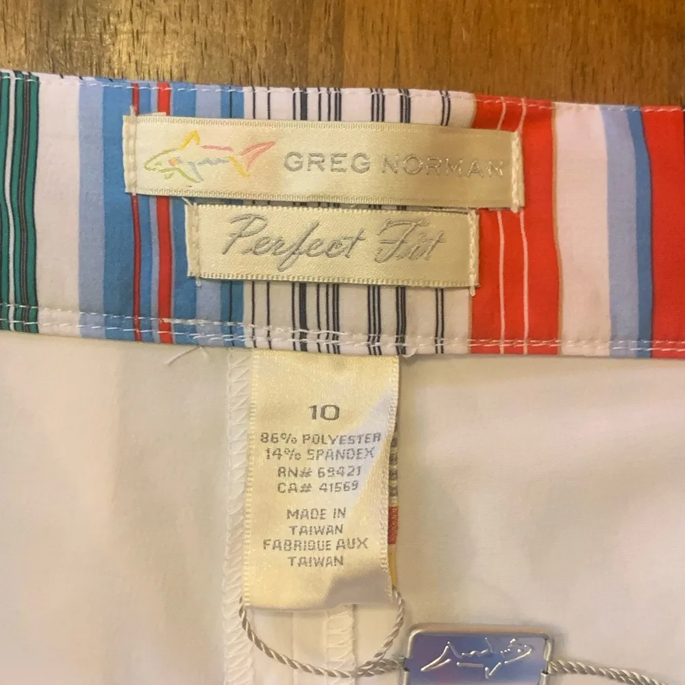 Greg Norman NWT Collection skort/ skirt 10 Multi Stripe Perfect Fit Play Dry Blue - Image 4