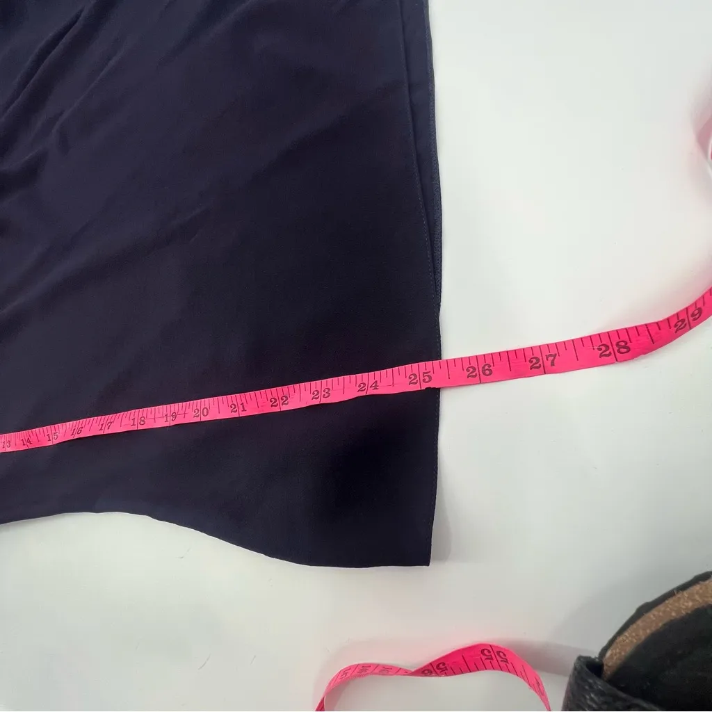 Lanvin silk draped asymmetrical top blue sz 38 - Image 6