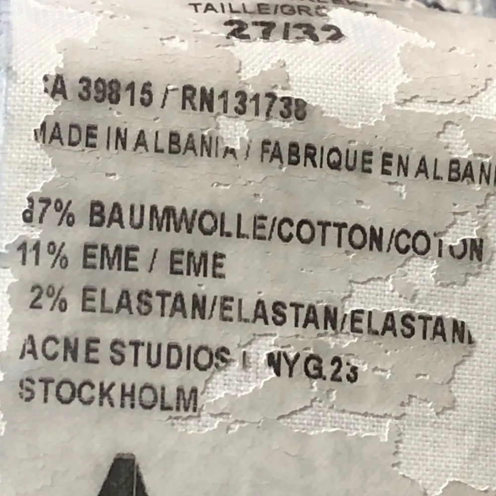 ACNE STUDIOS Women Blue ‘SKIN 5 USED BLUE’ Skinny Low Rise Jeans Sz 27/32 - Image 8