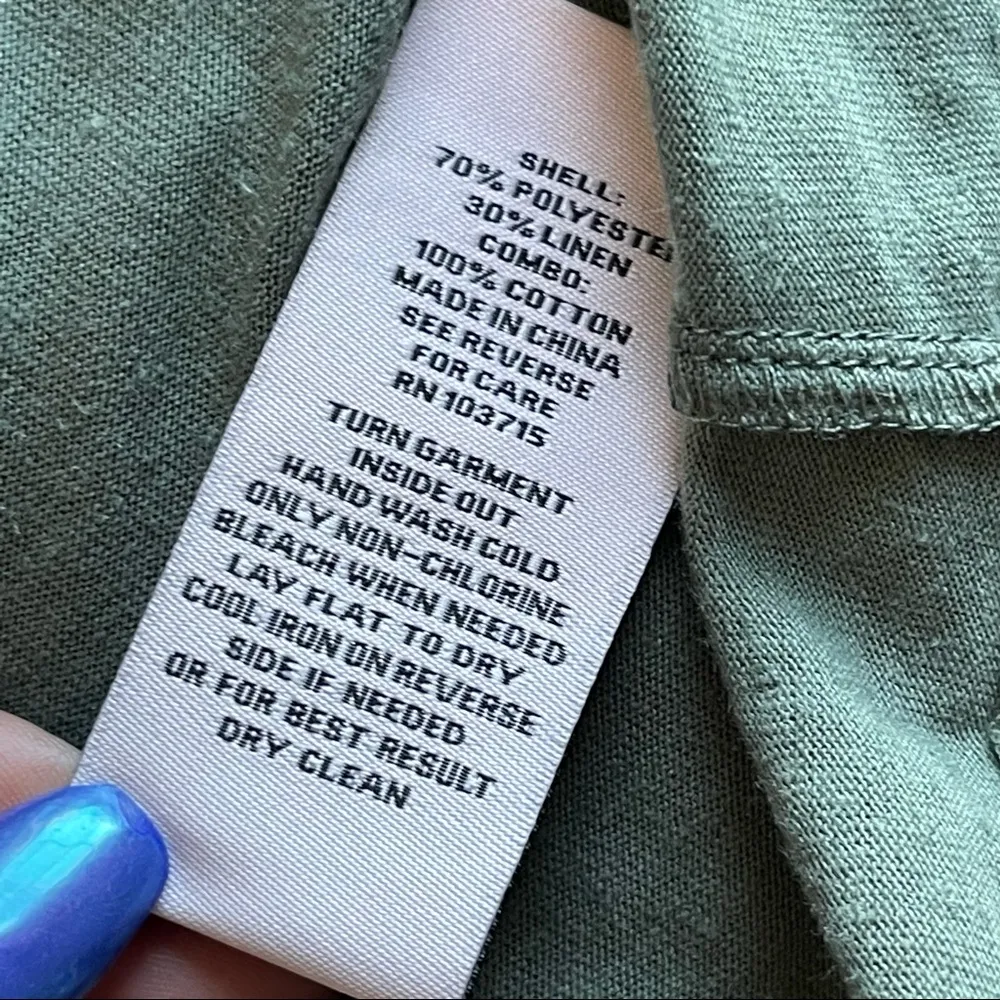 NANETTE LEPORE | Olive Green Button Down Flutter Sleeve Blouse Sz S - Image 27