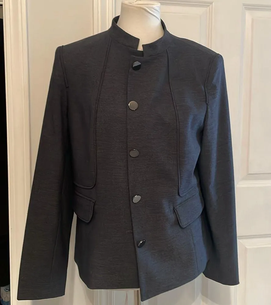 Cute Dark Gray Calvin Klein Button Blazer - Image 3