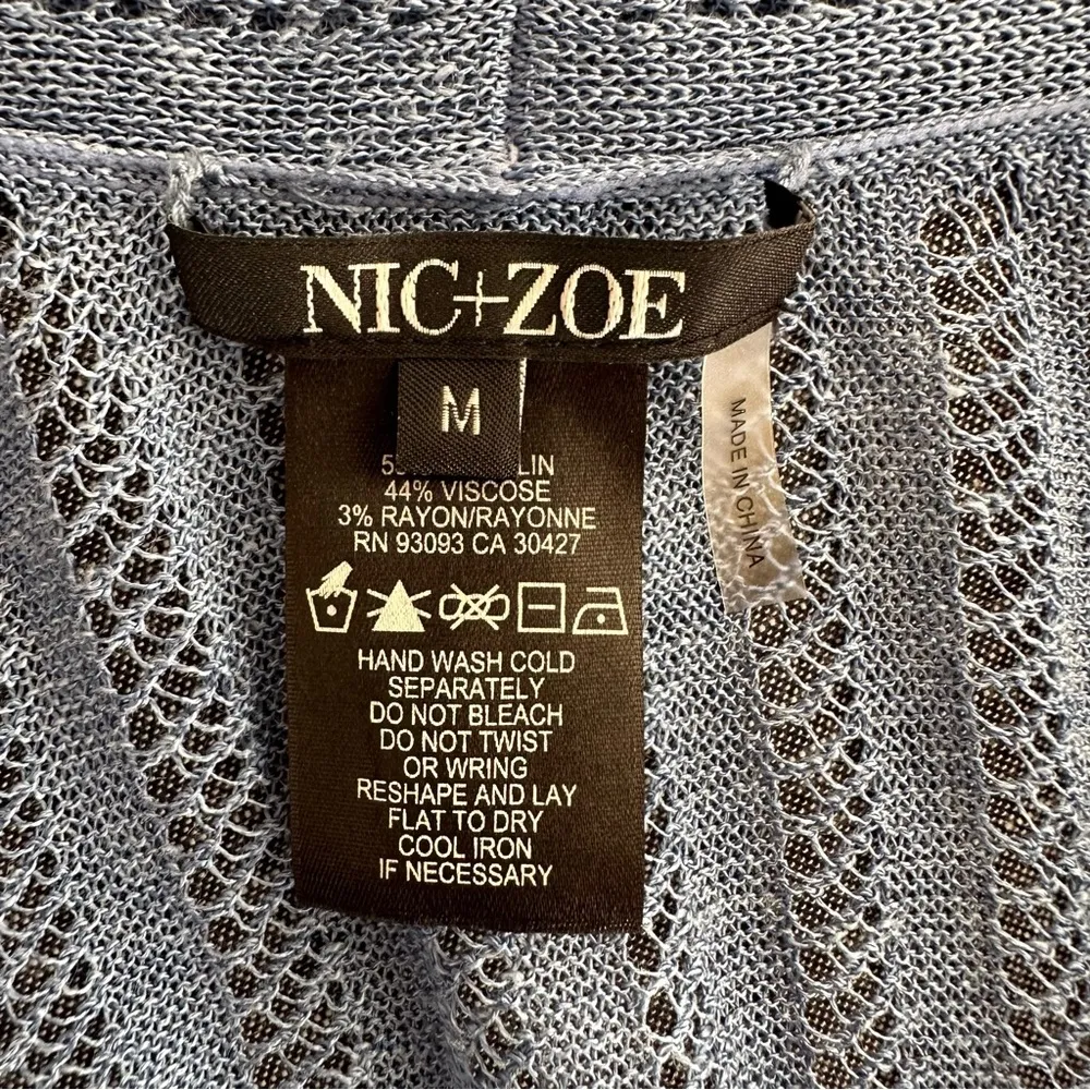 Nic+Zoe Sheer Nights Blue Linen Blend Cardigan NWT | Medium - Image 12