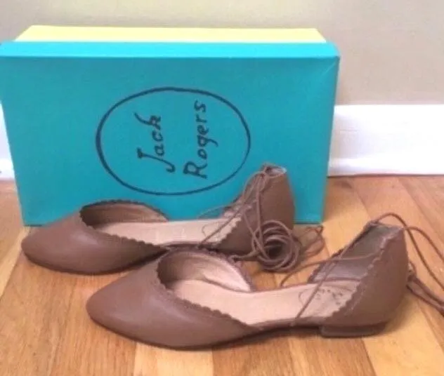 Jack Rogers Leather d’Orsay Ankle Tie Flats - Image 7