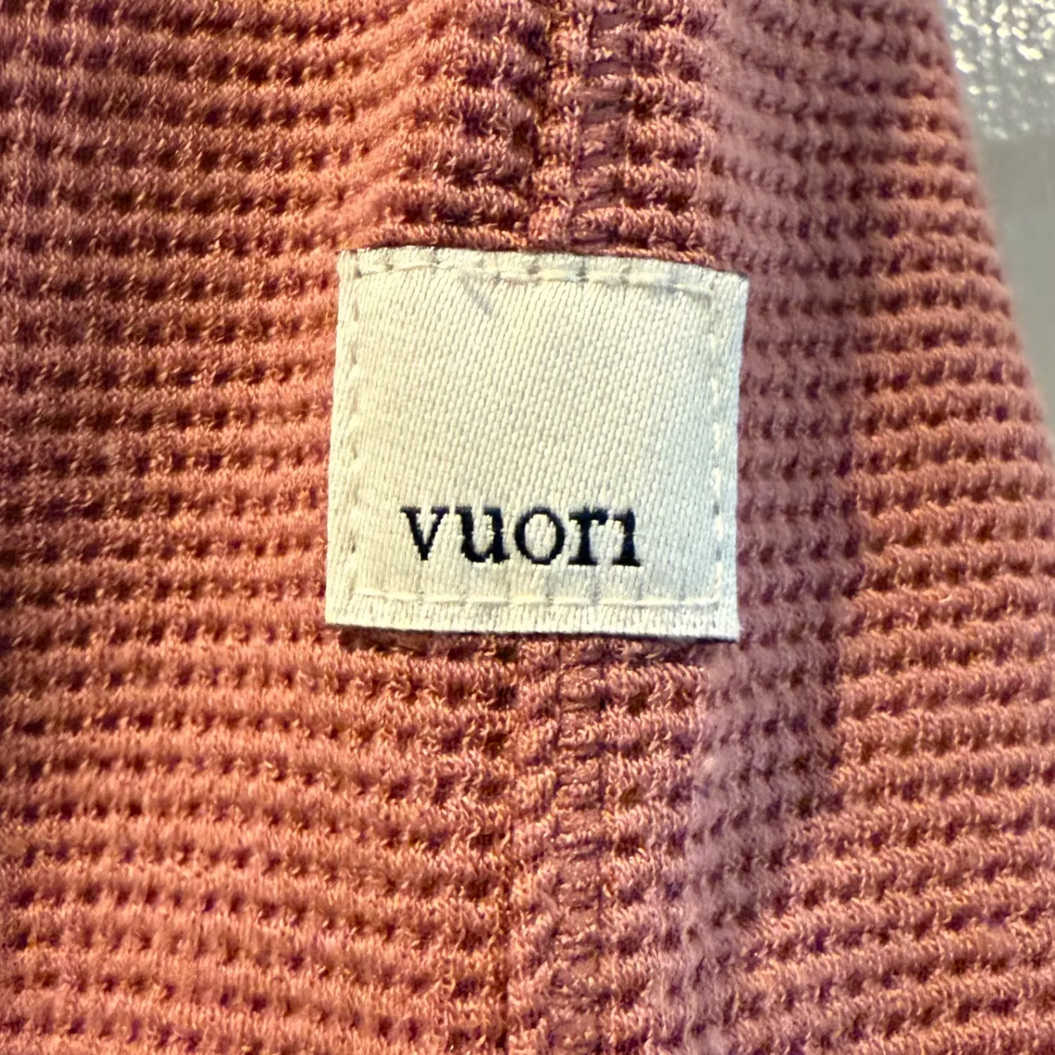 Vuori Bayview Waffle Knit Thermal Leggings Rosewood Athleisure Women's Size S - Image 3