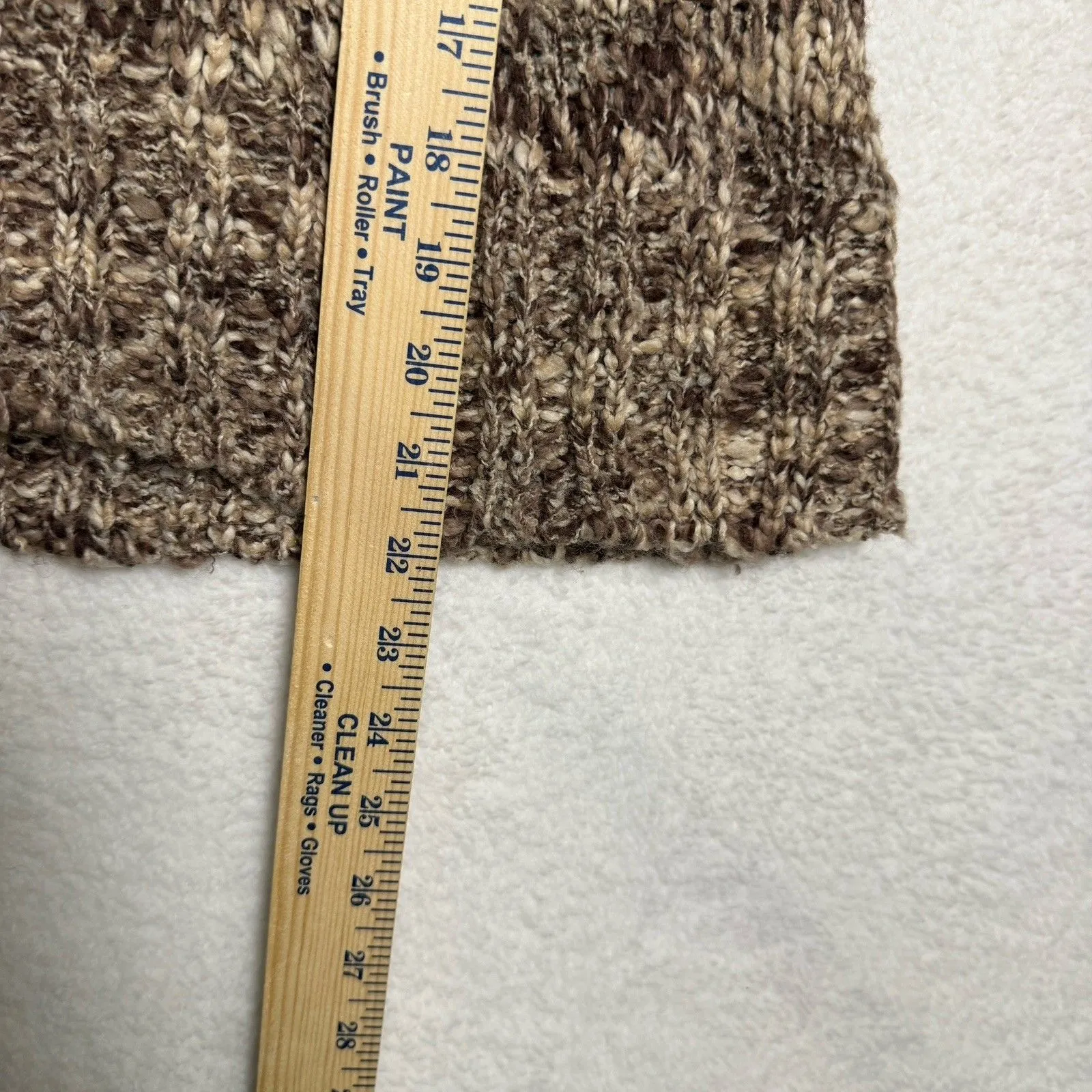 BKE Women's Wool Blend Knit Sweater Size L Brown Markled Shawl Collar Gilmore - Image 8