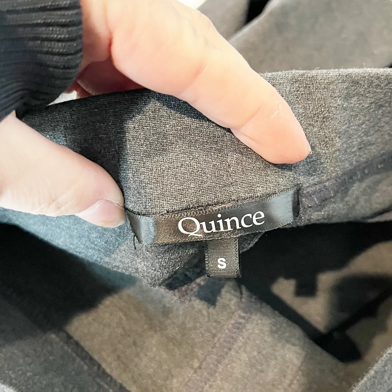 Quince Ultra Stretch Mid Rise Ponte Straight Leg Pants Gray Small - Image 3