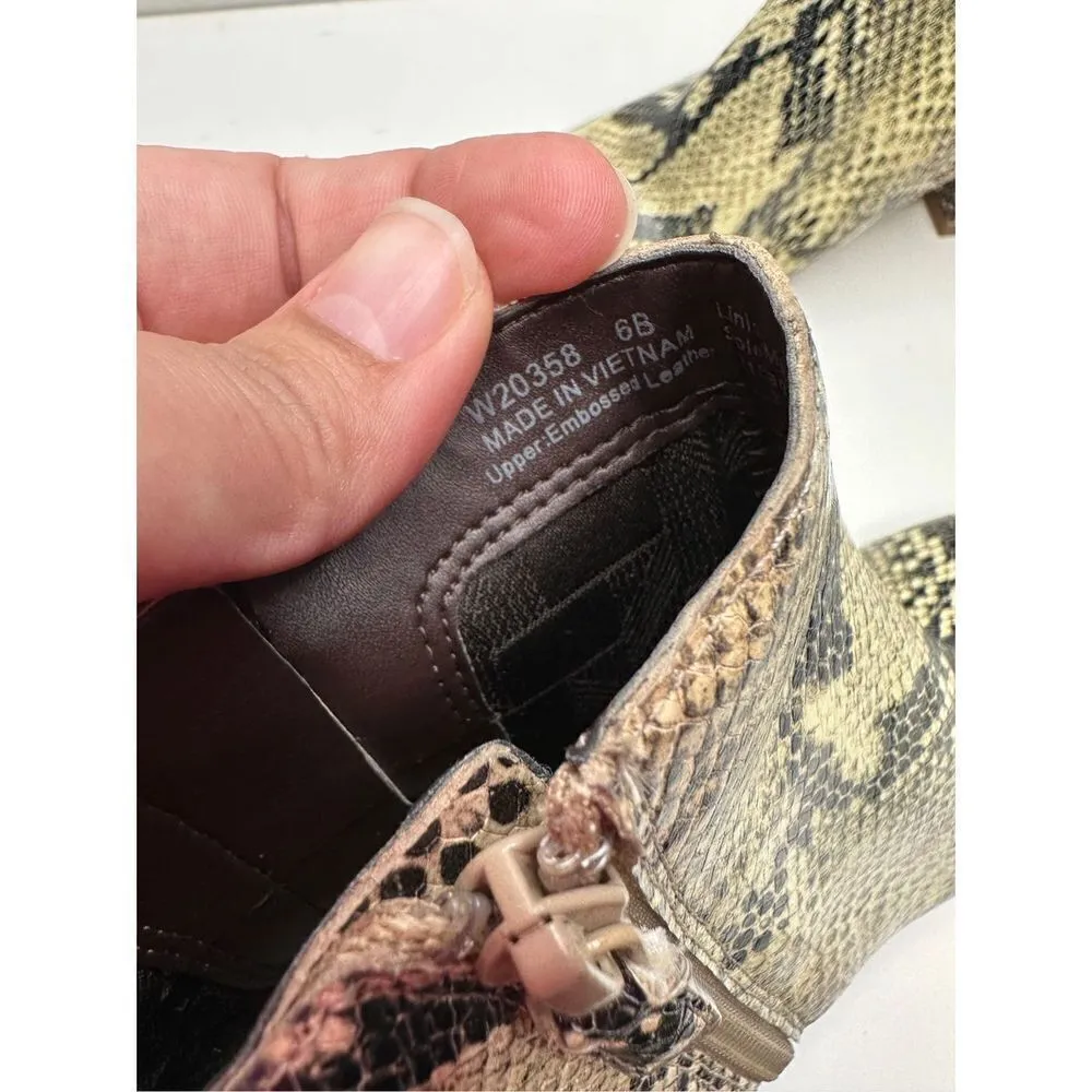 Cole Haan Grand Eva Leather Ankle Booties Snakeskin Embossed‎ Size 6 New - Image 9