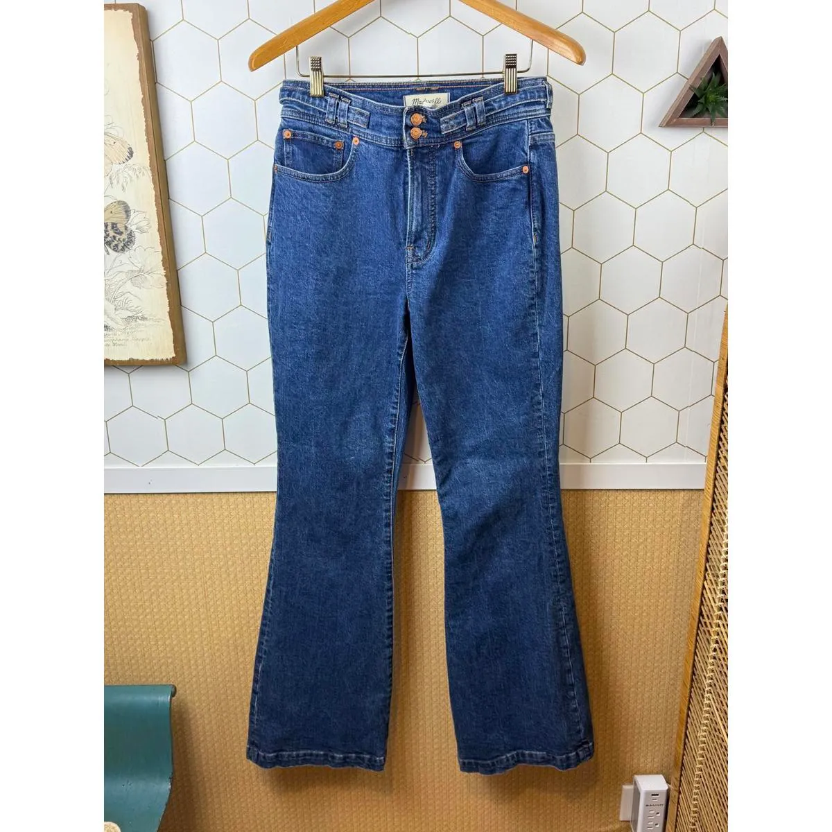 Madewell The Perfect Vintage Flare Jean in Bright Dark Indigo Wash - Size - 26 - Image 9