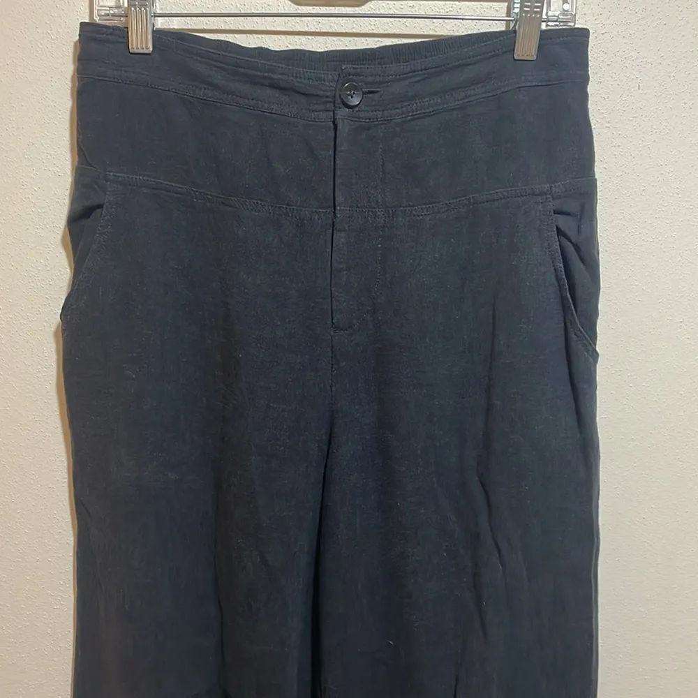 Anthropologie Champlain Linen Blend Black Jogger Pants Size 4 Lagenlook Boho - Image 8