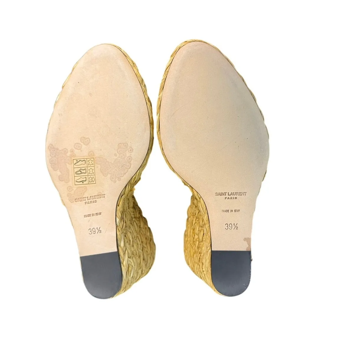 Saint Laurent NIB Paloma Leather Espadrille Wedges in Black Size 39.5 - Image 12