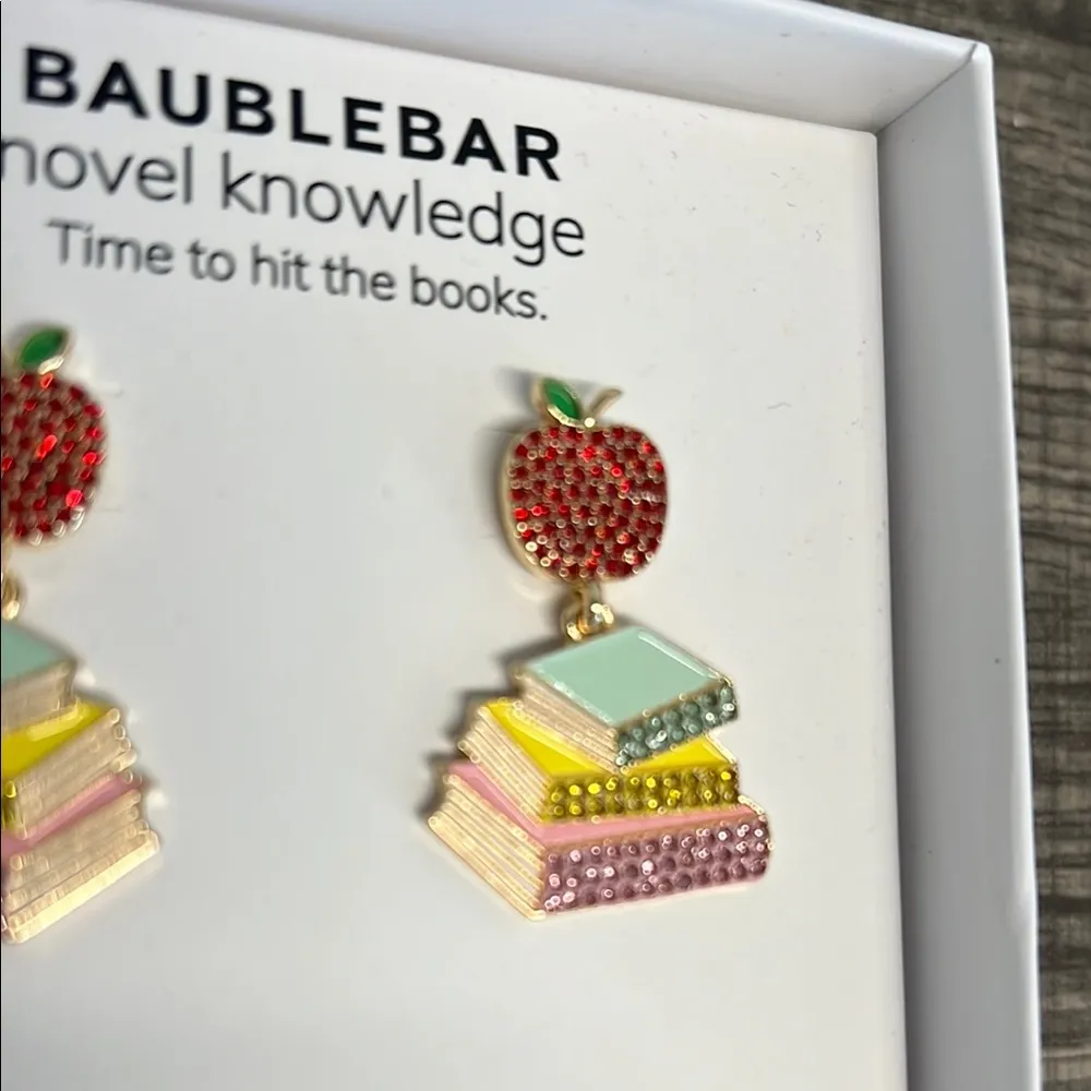 BaubleBar | Apple & Book Earrings  📚🍎 - Image 5