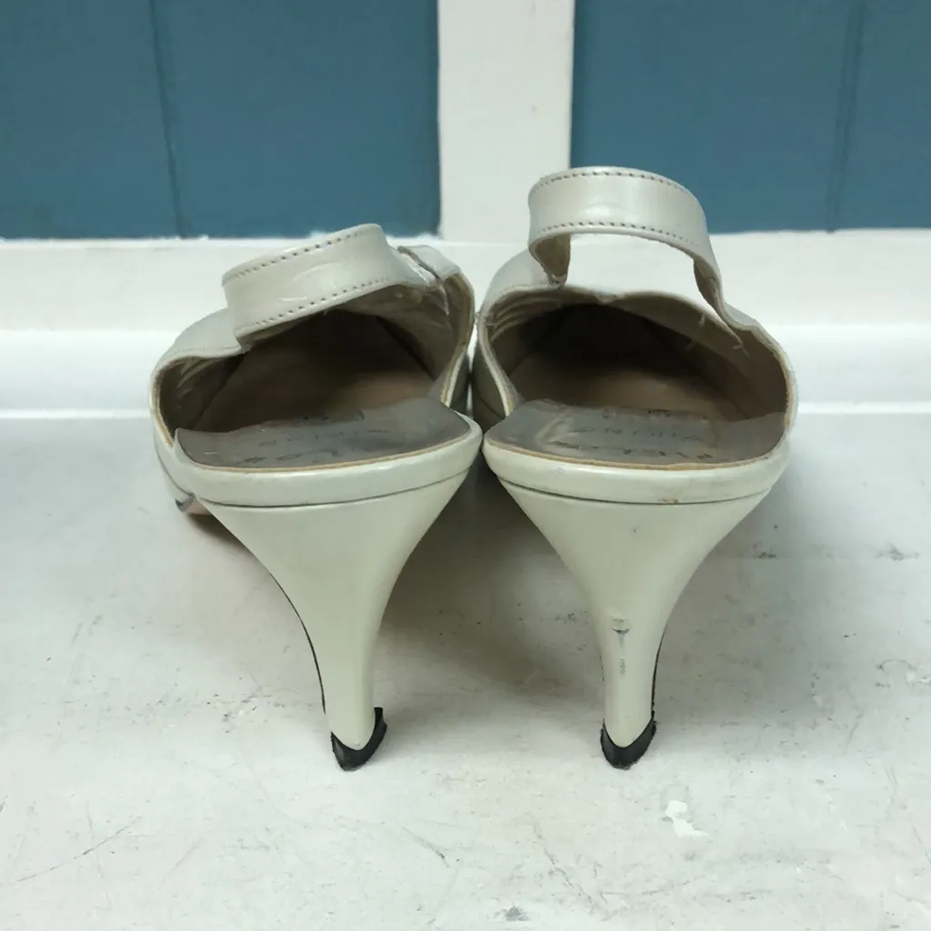 Vtg Amalfi‎ ivory porcelin luster calf leather women’s size 7.5B - Image 5