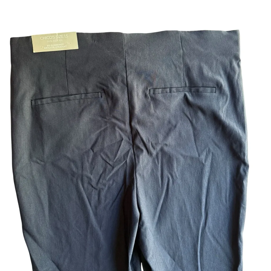 Chicos So Slimming Brigitte Straight Leg Ankle Cropped Pant Navy Blue Size 10 - Image 8