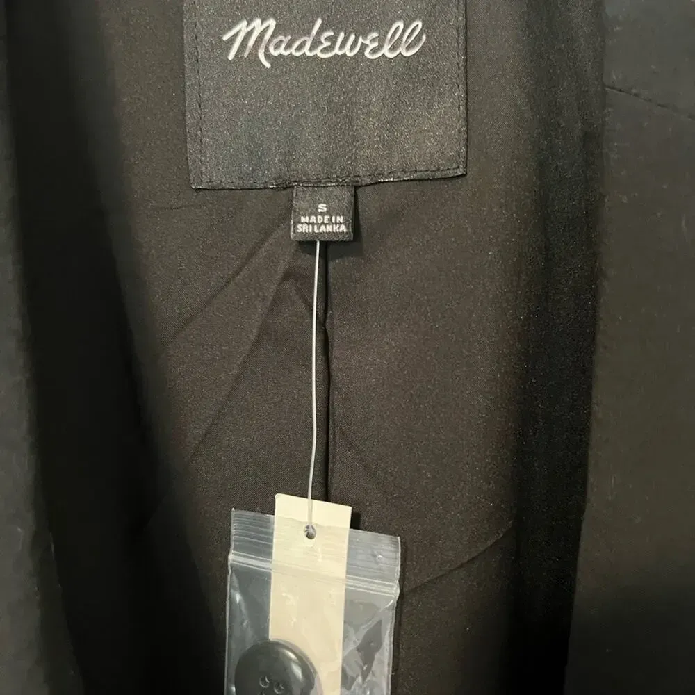 Madewell  The Relaxed Blazer‎ NWT in Soft Drape True Black Oversized Drape… - Image 7