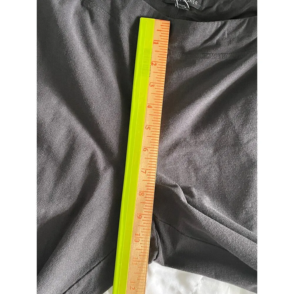 Eileen Fisher Black Charcoal Tapered Leg Pull On Pants  Viscose Blend Size Large - Image 9