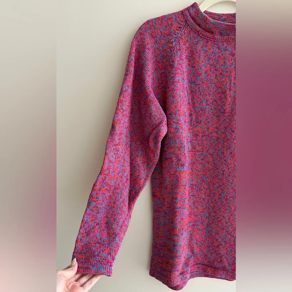 Vintage Multicolored Crewneck Camping Sweater, Size Large (14/16) Pink - Image 3