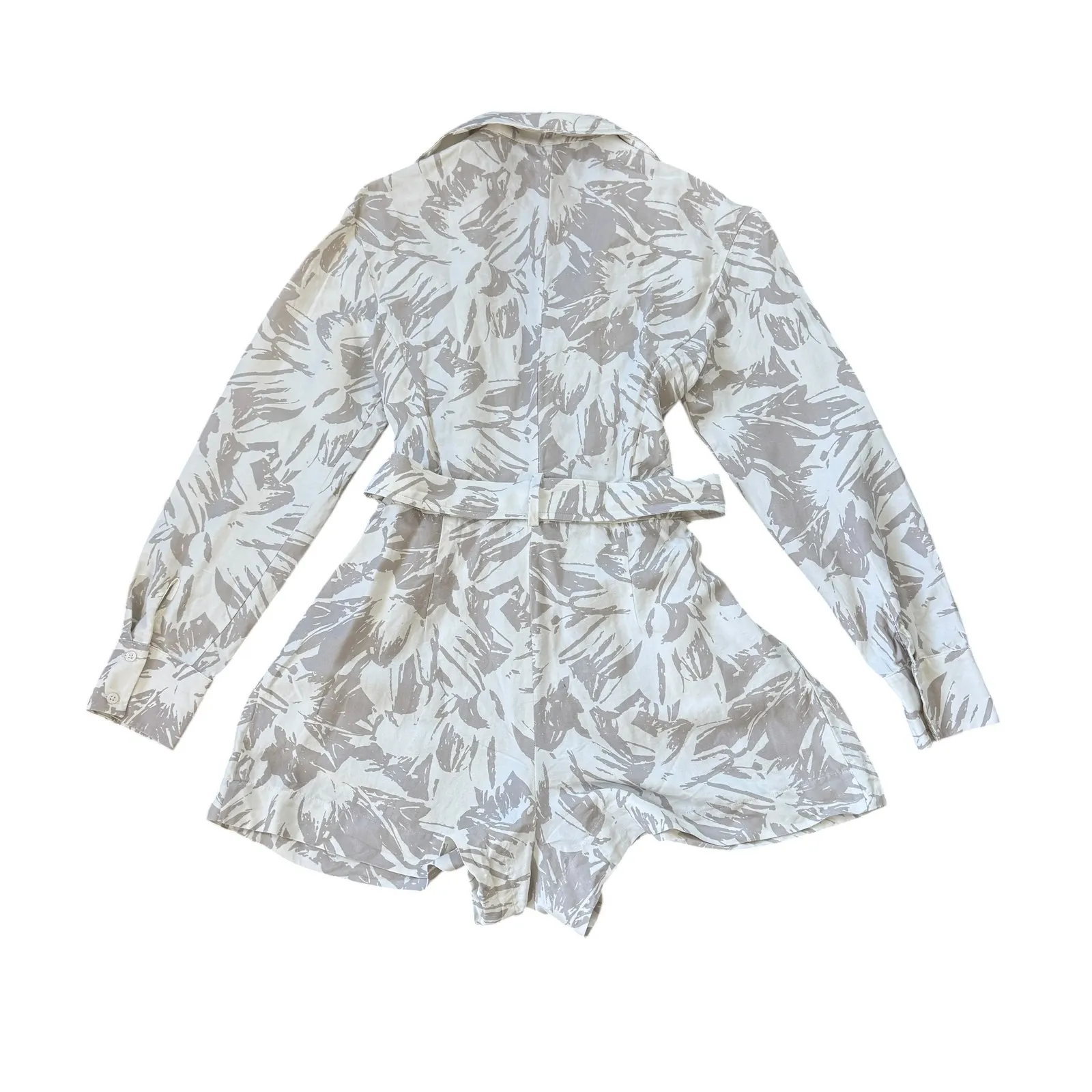 Club Monaco Wrap-Front Long Sleeve Collared Romper - Image 5