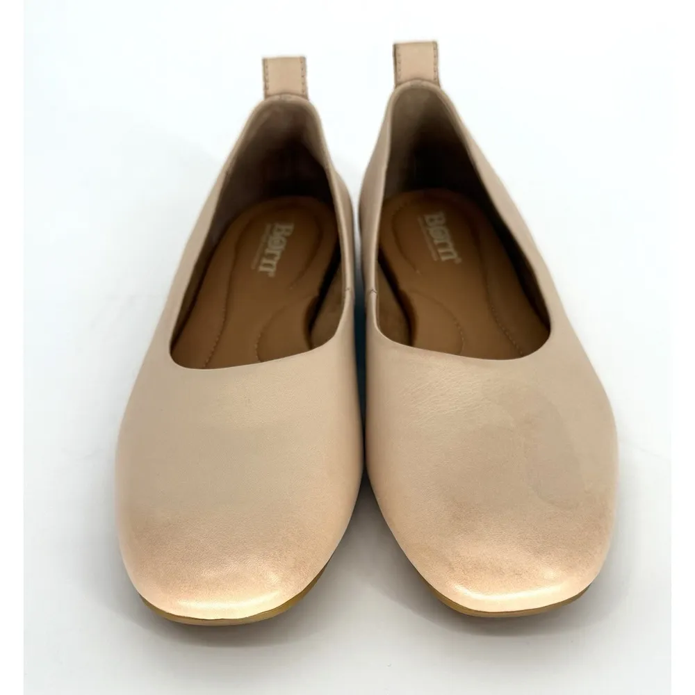 Born Beca Flats Womens 8M Natural Beige Ballet Leather BR0018602 Casual Comfort Tan Size 8 - Image 3