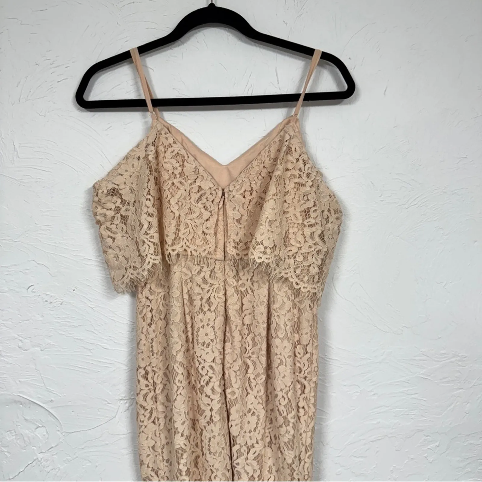 Lulus Peach Lace Maxi Dress Womens XS Formal Prom Bridesmaid Strappy High Slit - Image 14