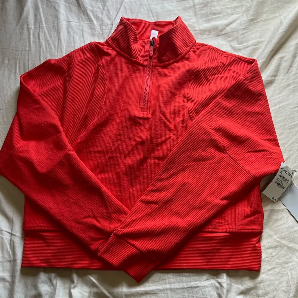 Zella Echo Ottoman Rib Half Zip Pullover - Image 5