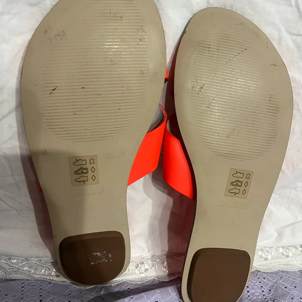 J. Crew Women's Bright Orange Sandals - Image 7