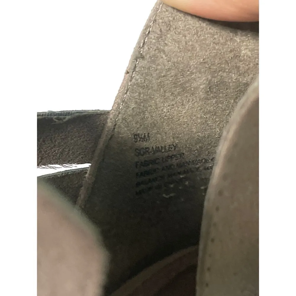 Stylish Taupe Suede Ankle Boots with Strap‎ Detail and Chunky Heel 9 1/2 S - Image 7