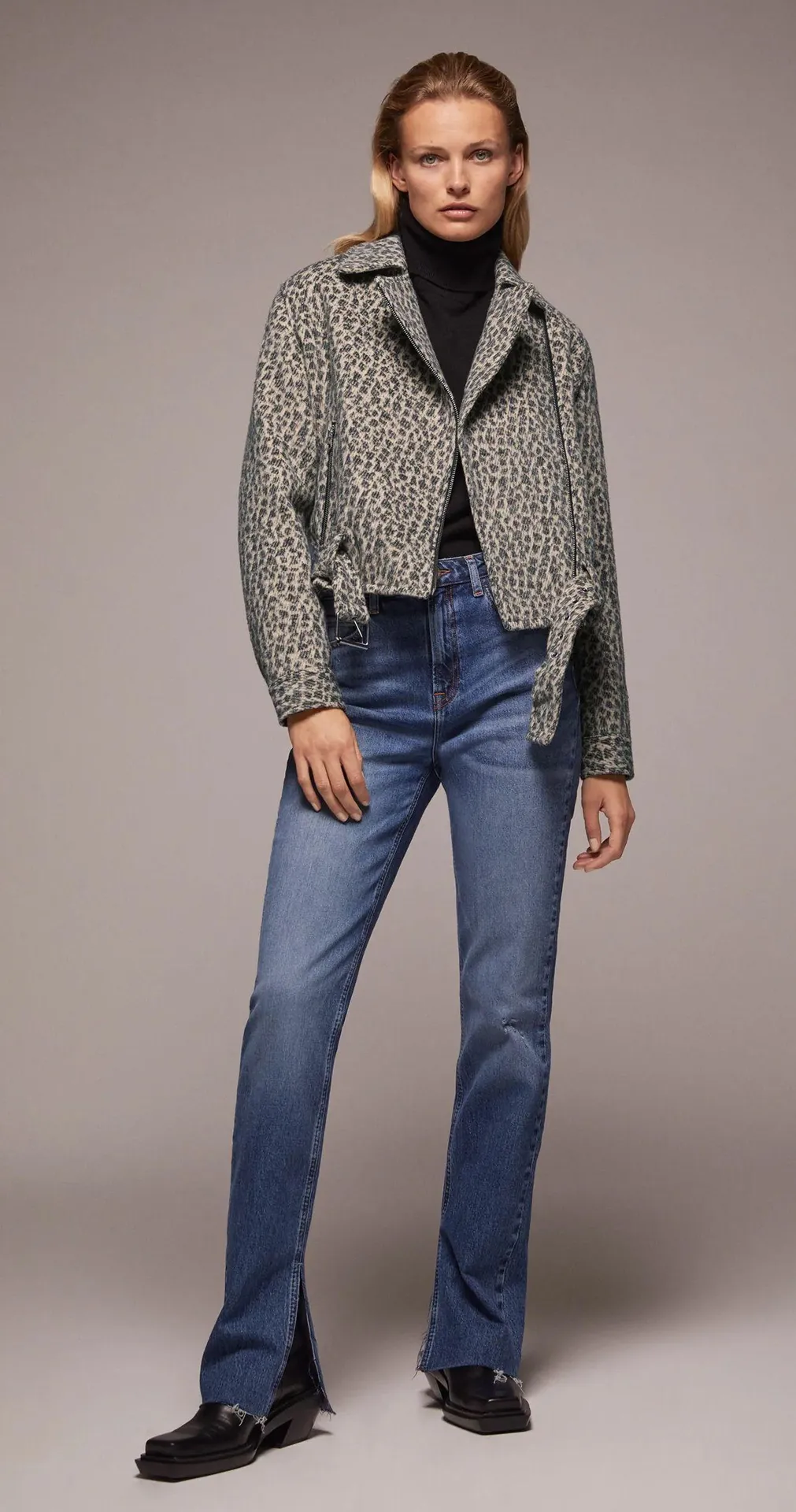 NWT  Leopard Animal Print Winter Biker Jacket - Image 2