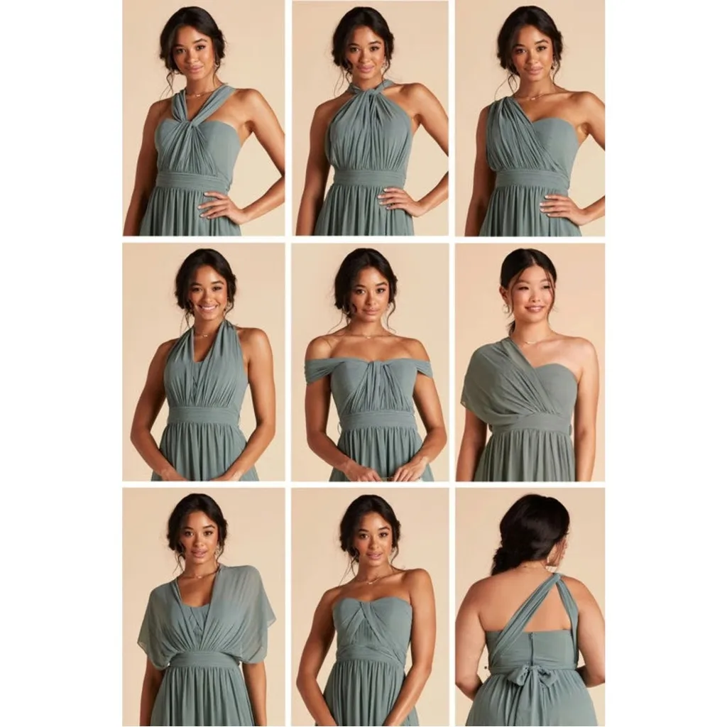 BIRDY GREY Bridesmaids Chiffon Dress Christina Convertible Dress in Sandy Taupe - Image 4