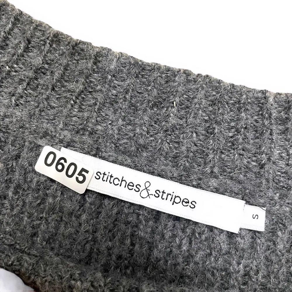 Stitches & Stripes X Revolve Gray Wool Blend Rose Gold Patterned Sweater • Small - Image 6