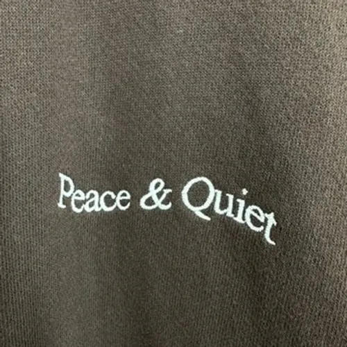 Museum of Peace & Quiet Embroidered Sweatshirt Brown XL Crew Neck Pullover - Image 3