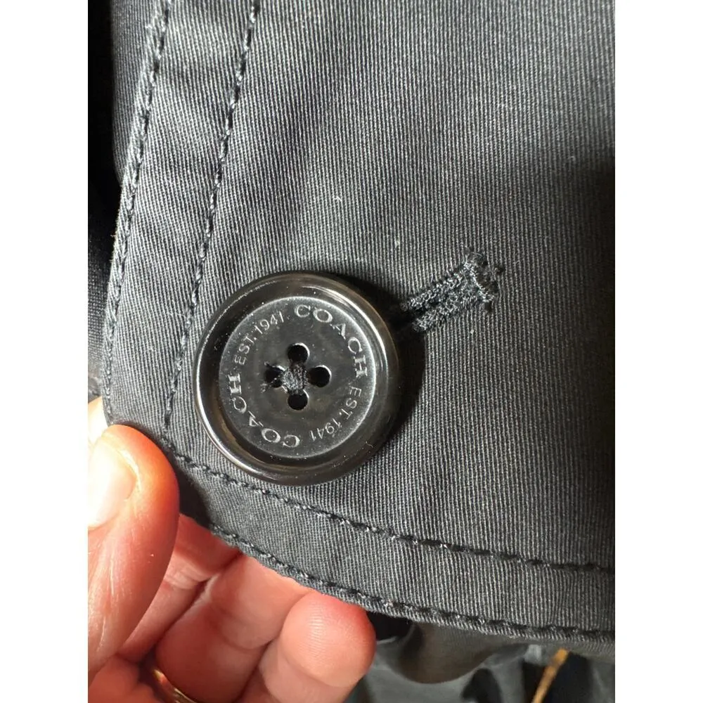 Coach Women’s Blue Pea Coat – Size XS – Classic Style with Signature Lining - Image 3