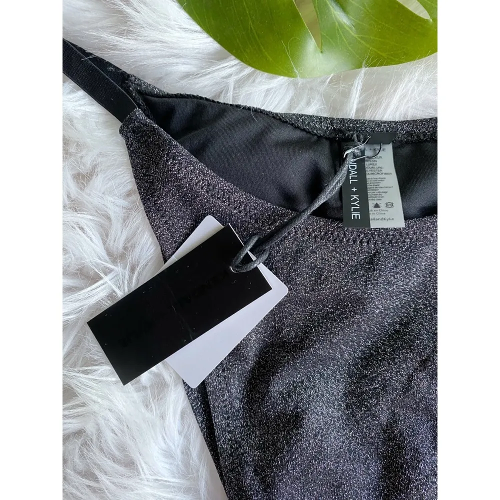 NWT Kendall & Kylie Bandeau High Leg Glitter Bikini Bottom - Image 3