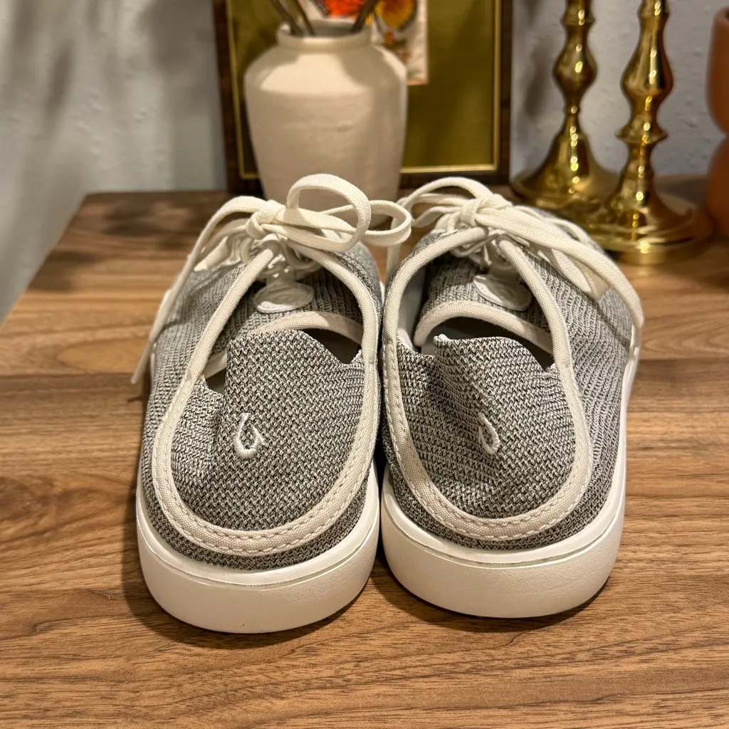 Olukai Women’s 8.5 Gray Pehuea Li Lace Up Sneakers Casual Comfort Slip On - Image 4