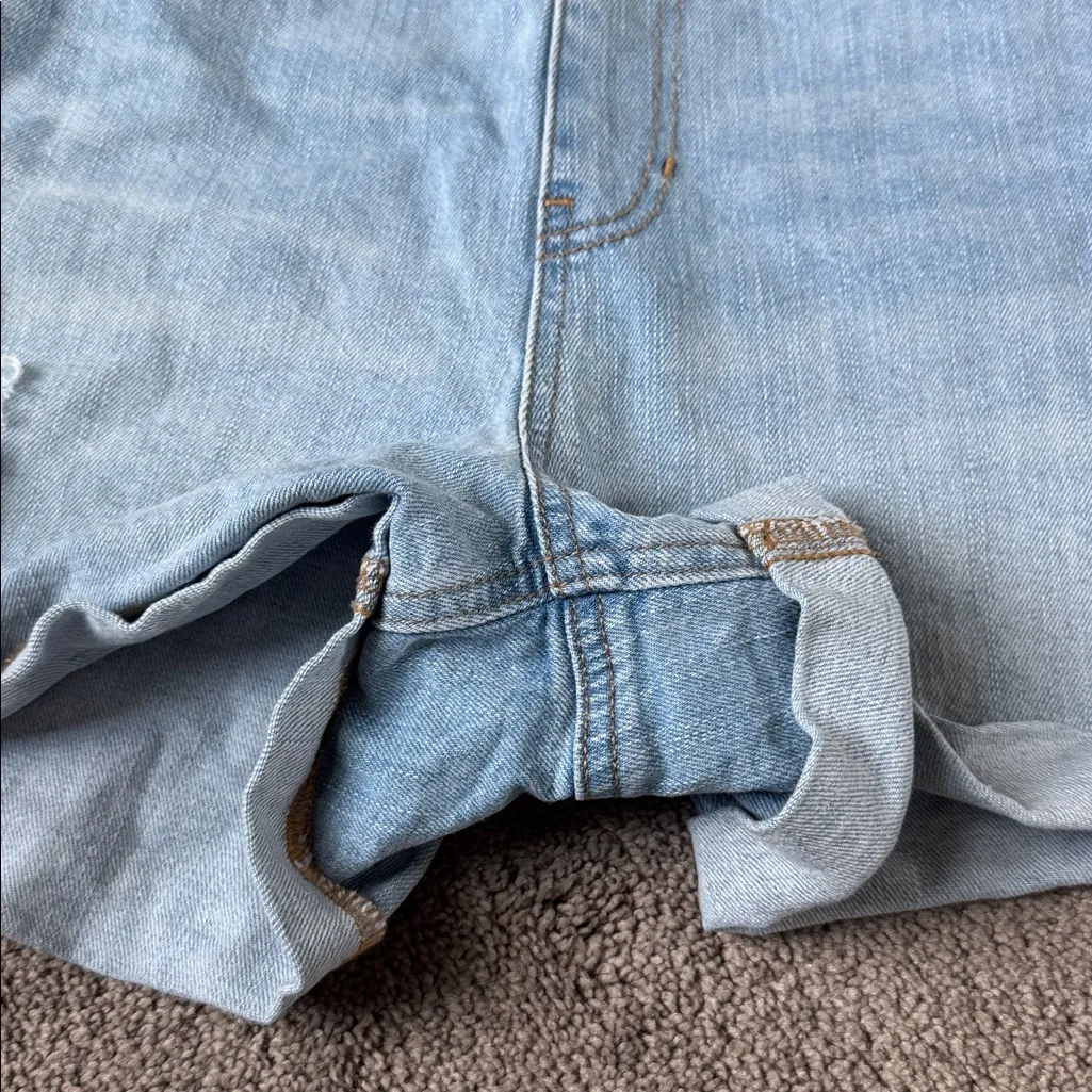 Old Navy  Distressed Denim Shortalls SIZE M - Image 3