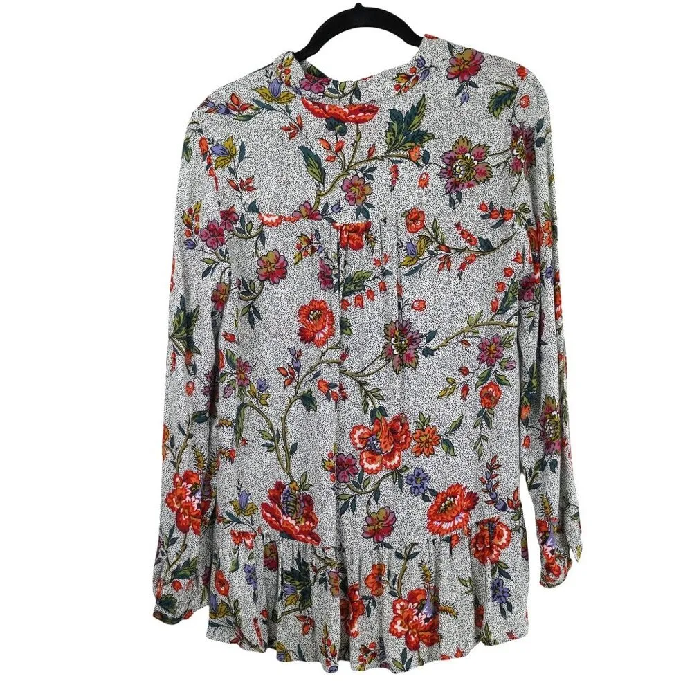MAEVE ANTHROPOLOGIE Janie Flounced Floral Peasant Boho Cottage Blouse Size‎ 2 - Image 5