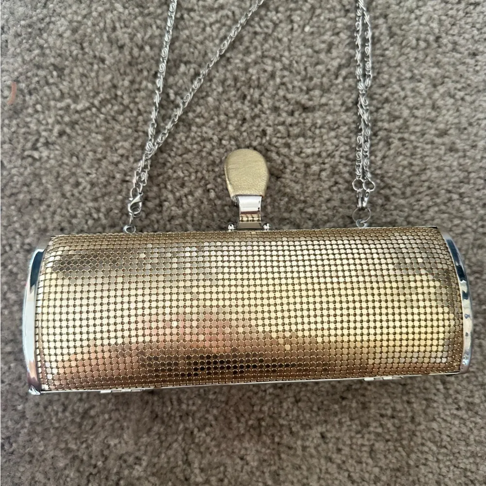 Hype Gold Disco Ball Chain Cylinder Purse - Image 5